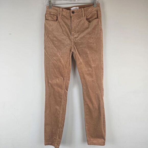 Women's Loft Mustard Yellow Corduroy Pants‎ Size 26 2 High Waist Skinny.A20 - Picture 1 of 10